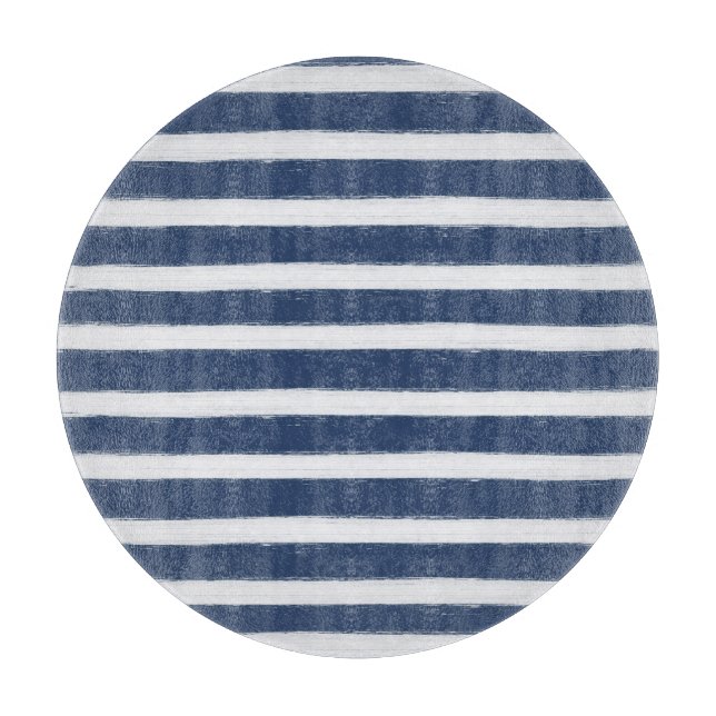 Planche À Découper Rayures de bleu marine et de blanc (Devant)