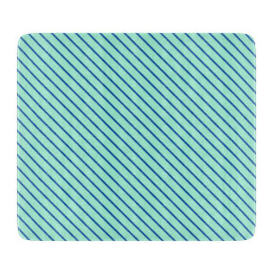 Planche À Découper Rayures diagonales - aqua et marine