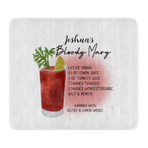 Planche À Découper Recette Cocktail Bloody Mary personnalisée