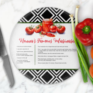 Planche À Découper Recette personnalisée noire noire rouge verte