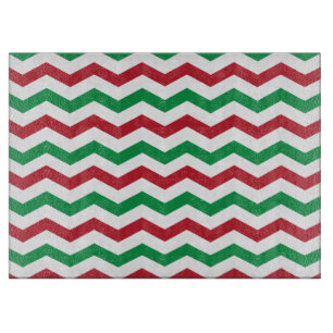 Planche À Découper Red & Green Chevron Coupe Board