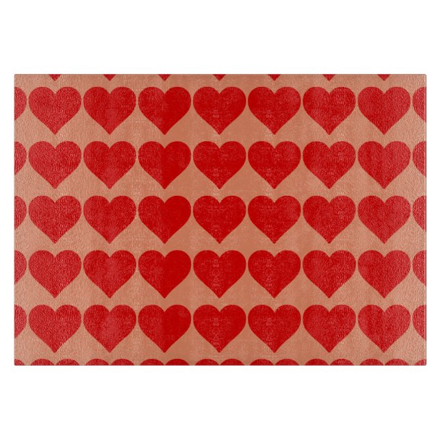 Planche À Découper Red Heart Shape Love Classic Simple Minimalisme (Devant)