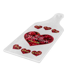 Planche À Découper Red Roses Joli Floral Moderne Elégante Fête des mè