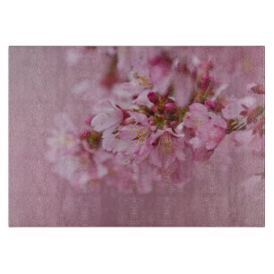 Planche À Découper Reflets Rose Pâle des Fleurs de Cerisier Sakura