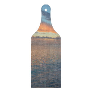 Planche À Découper Réflexions Du Coucher Du Soleil Sur La Photographi