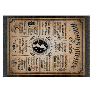 Planche À Découper Règles de cuisine des sorcières Halloween Vintage
