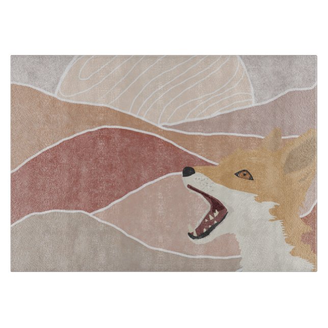 Planche À Découper Renard Abstrait Moderne & Les Collines  (Devant)