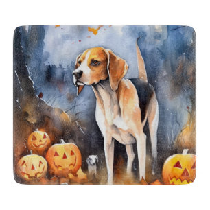 Planche À Découper Renard américain anglais d'Halloween avec citrouil