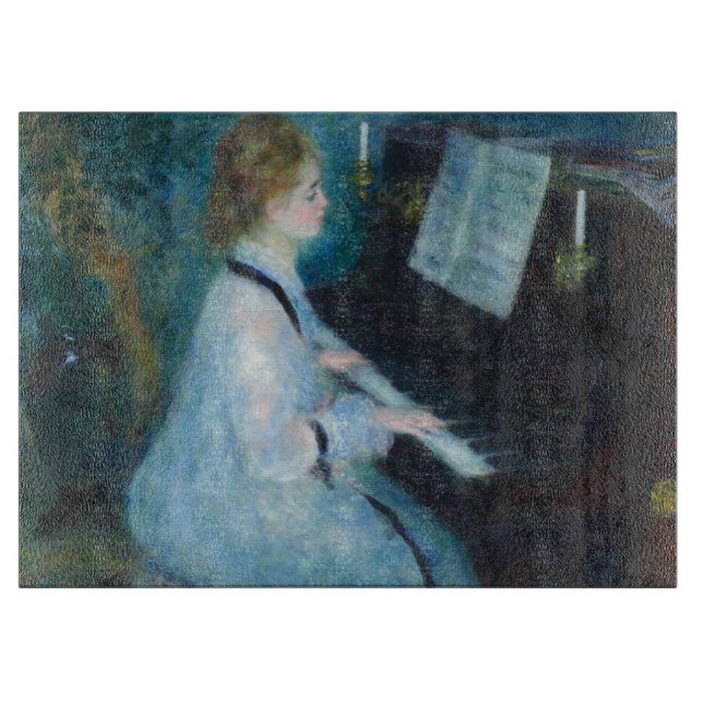 Planche À Découper Renoir femme à l'impressionniste Vintage de piano (Devant)