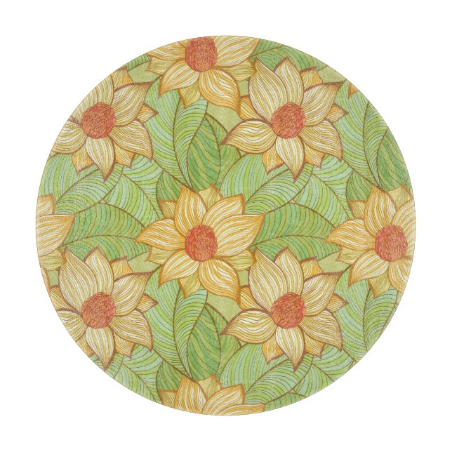 Planche À Découper Rétro motif de magnolia (Devant)