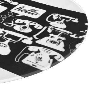 Planche À Découper Retro Noir ou toute couleur & Blanc Téléphone Moti