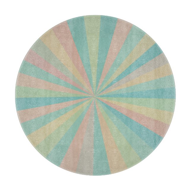 Planche À Découper Retro Pastel Starburst Round Cutting Board  (Devant)