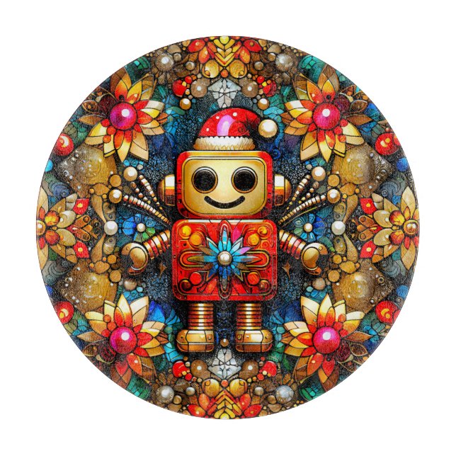 Planche À Découper ROBOT DE NOËL ~ Tableau de découpe (Devant)