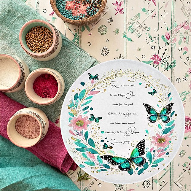 Planche À Découper Romains 8:28 Fleurs et papillons (Créateur téléchargé)