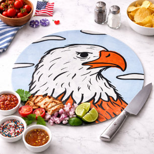 Planche à découper ronde Aigle royal à tête blanch