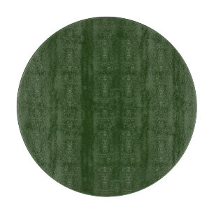 Planche à découper ronde en verre vert forêt sombr