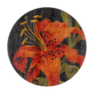 Planche à découper ronde Tiger Lily
