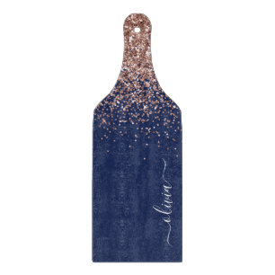 Planche À Découper Rose bleu marine Gold Blush Pink Parties scintilla