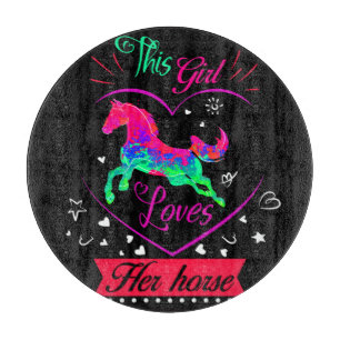 Planche À Découper Rose Cette Fille Aime Son Cheval