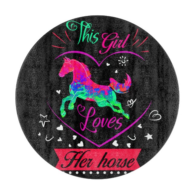 Planche À Découper Rose Cette Fille Aime Son Cheval (Devant)