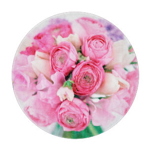 Planche à découper rose de fleurs de roses