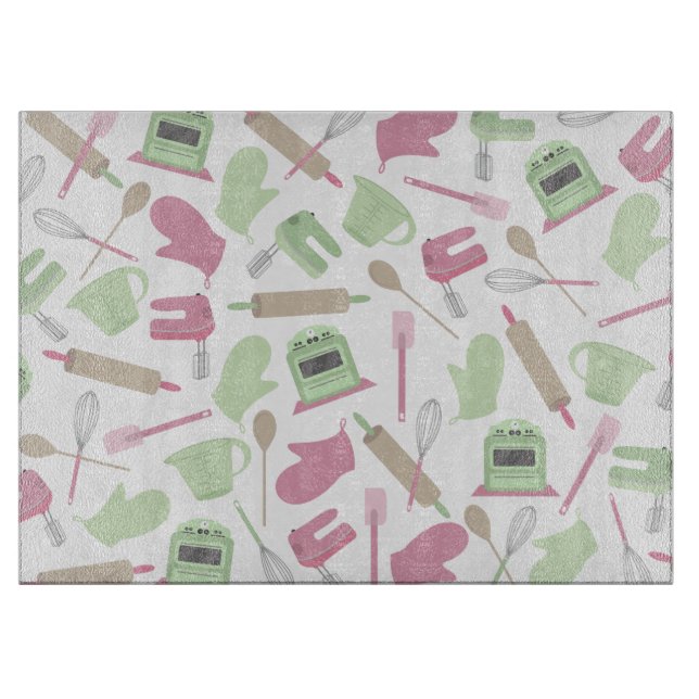Planche à découper rose et verte de cuisine (Devant)