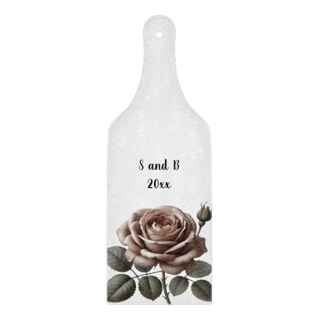 Planche À Découper Rose vintage personnalisé (Devant)