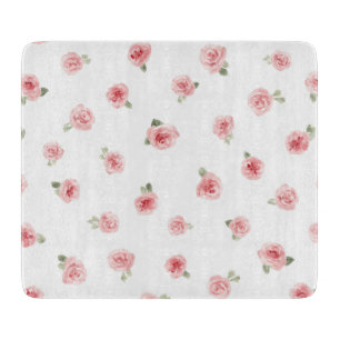 Planche À Découper Rosebud rose eau-forte rose blanc vintage