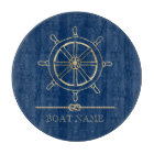 Roue de bateau en or nautique, Bleu marine