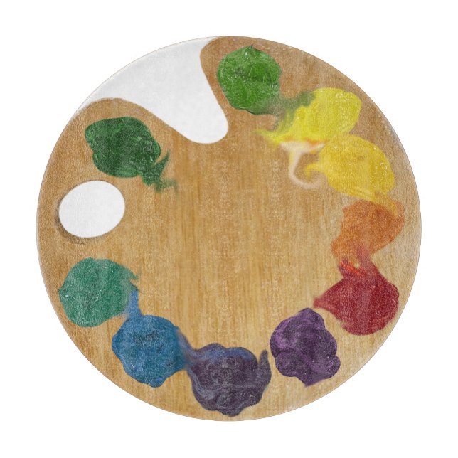 Planche À Découper Roue de couleur artistique de palette (Devant)