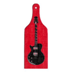 Planche À Découper Rouge Black Pop Art Guitare électrique