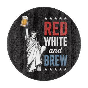 Planche À Découper Rouge Blanc et Bière 250e Anniversaire