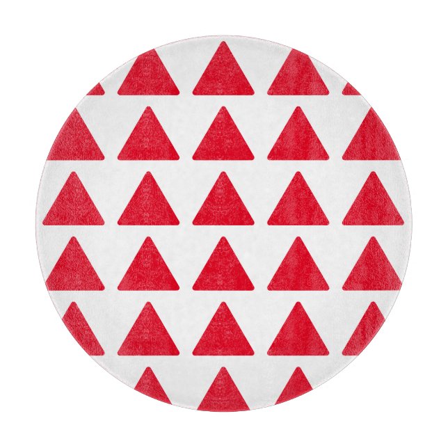 Planche À Découper Rouge Blanc Triangle Motif Art moderne (Devant)