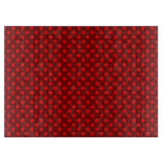 Planche à découper rouge de point de polka