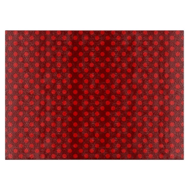 Planche à découper rouge de point de polka (Devant)