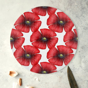 Planche À Découper Rouge Motif en verre décoratif Coupe