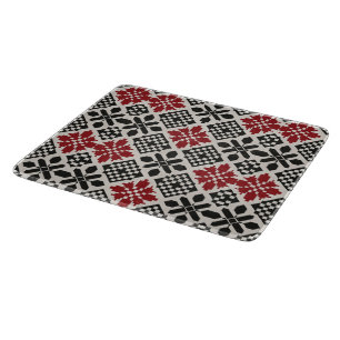 Planche À Découper Rouge noir blanc géométrique Keffiyeh Motif folklo