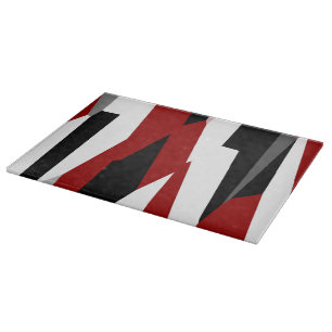 Planche À Découper Rouge noir et blanc abstrait