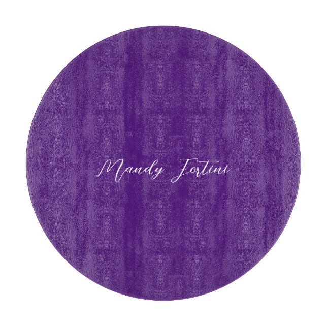 Planche À Découper Royal Purple Plain Élégante Calligraphie minimalis (Devant)