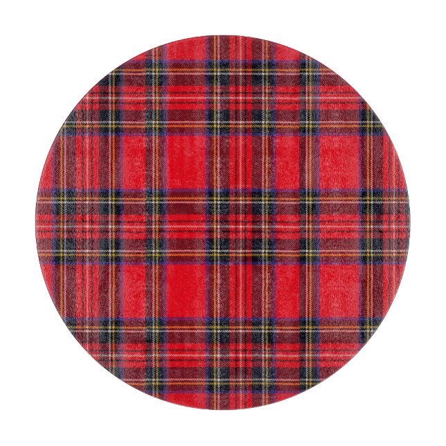 Planche À Découper Royal Stewart tartan rouge noir plaid (Devant)