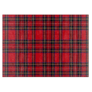 Planche À Découper Royal Stewart tartan rouge noir plaid