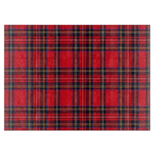 Planche À Découper Royal Stewart tartan rouge noir plaid (Devant)
