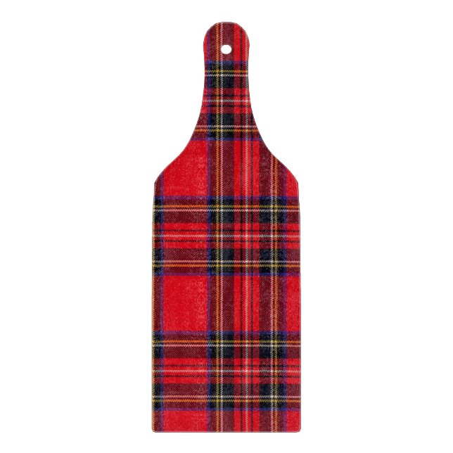 Planche À Découper Royal Stewart tartan rouge noir plaid (Devant)