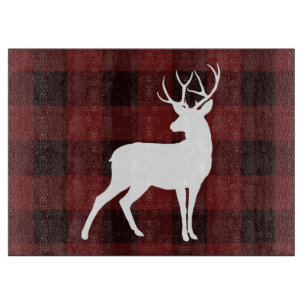 Planche À Découper Russe Noël Blanc Buck Pays Buffalo Plaid