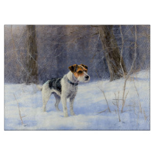 Planche À Découper Russell Terrier Laisser neiger Noël