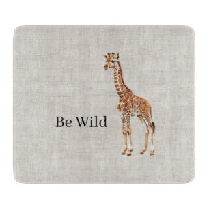 Planche À Découper Safari Girafe Animal Lin Faux