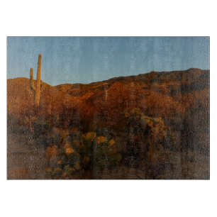 Planche À Découper Saguaro Sunset I Arizona Désert Paysage