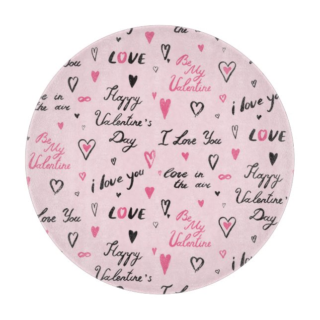 Planche À Découper Saint-Valentin : Arrière - plan "Je t'aime". (Devant)