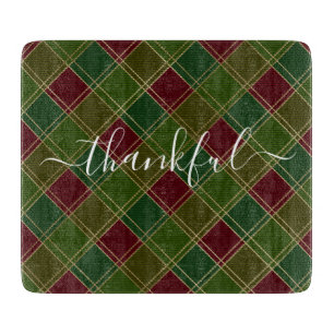 Planche À Découper Saison de grâce Thanksgiving Red Green Plaid
