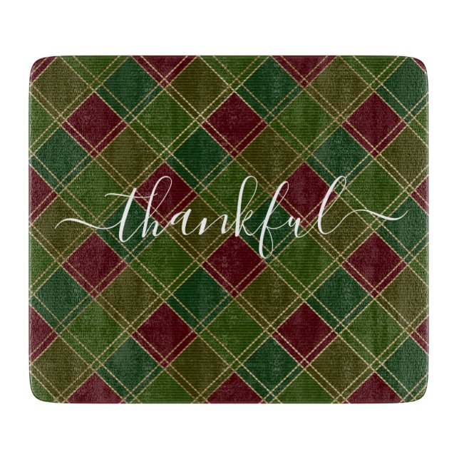 Planche À Découper Saison de grâce Thanksgiving Red Green Plaid (Devant)